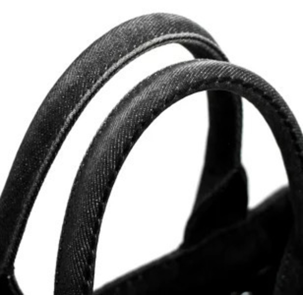 Prada Black Denim Bag Canapa Tote - Picture 4 of 7